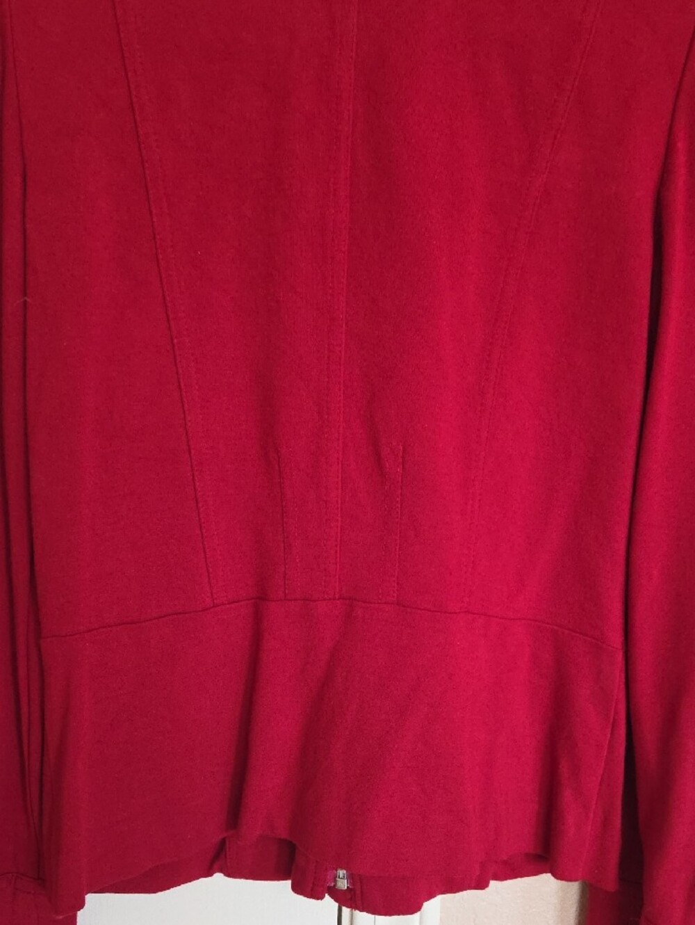 Chico's Vibrant Red Snap-Stand Collar Zip Pocket Jacket - Picture 9 of 10